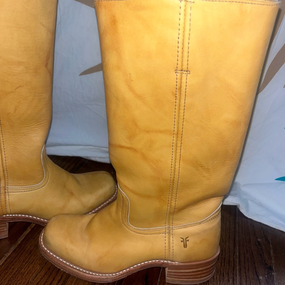 FRYE vintage banana colored boots size 8.5 Almost New…worn once or twice.